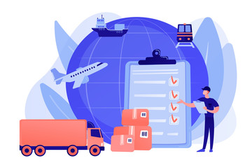Poster - orders worldwide shipment service agreement. customs clearance, calculation of customs duties, profe