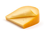 Fototapeta  - Hard Dutch gouda cheese, isolated on white background