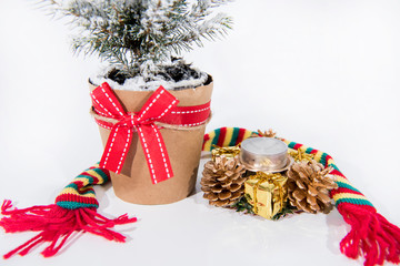 Wall Mural - Christmas abstract photo. Christmas decoration with small design elements. Happy 2020 New Year!