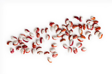 Wall Mural - bean  top view  isolated on a white background