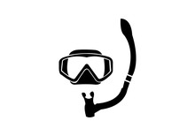 scuba diving mask on white