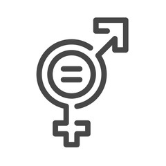 Gender equality color icon. Women's rights. Corporate social responsibility. Sustainable Development Goals. SDG color sign. Pictogram for ad, web, mobile app. UI UX design element. Editable stroke.