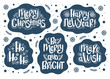 Christmas and New Year lettering design set.