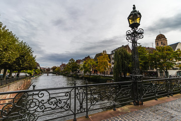 River side in Strassbourg, France - typical old houses and bridges in this old historical city