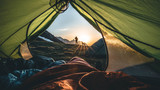 Fototapeta  - morning tent view