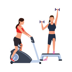 Poster - avatar women exercising and lifting dumbbells icon