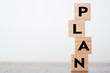 © raquel - Plan wriiten on wooden cubes with copy space