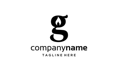 Poster - initial G with fire logo design concept