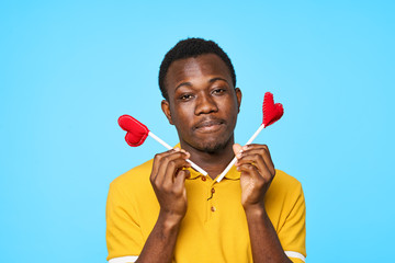 Wall Mural - man with red heart