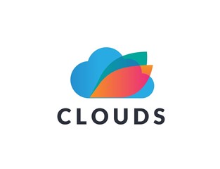 Wall Mural - creative abstract cloud shape icon design. vector logo graphics