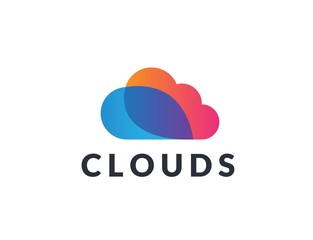 Wall Mural - creative abstract cloud shape icon design. vector logo graphics