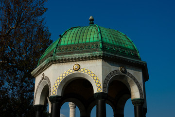 Wall Mural - German Fountain, a gazebo styled fountain in the northern end of old hippodrome (Sultanahmet Square). Istanbul, Turkey