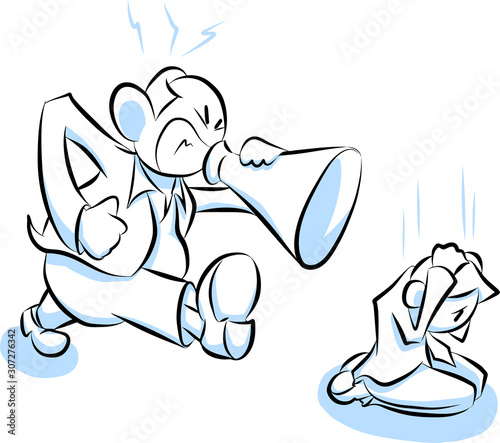 ビジネスマン イラスト パワハラ パワーハラスメント 圧力 いじめ 上司 部下 Vector De Stock Adobe Stock