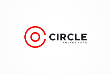 Poster - logo vector abstract letter c circle. flat line logo design template element