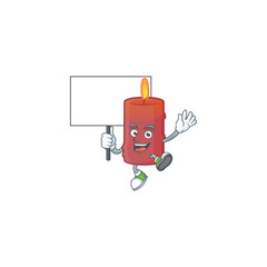 Sticker - Smiling red candle cute cartoon style bring board