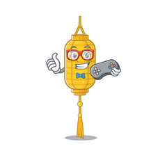 Poster - cute geek gamer lamp hanging cartoon character style