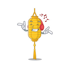 Poster - Listening music lamp hanging mascot cartoon character design