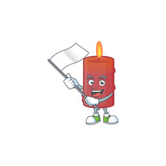 Sticker - cute flag standing with red candle cartoon character style