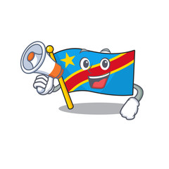 Wall Mural - Funny cartoon style of flag democratic republic with megaphone