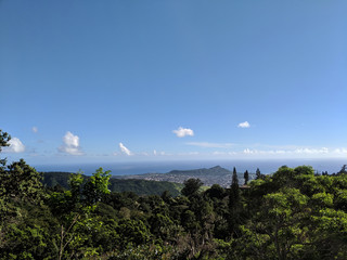 Wall Mural - Aerial view of Diamondhead, Kapahulu, Kahala, Pacific ocean seen from the mountains