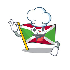 Poster - Happy Chef flag burundi cartoon character with white hat