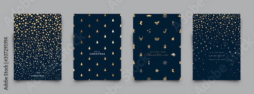 Cuadros en Lienzo Holiday Greeting Card Collection. Vector Illustration.