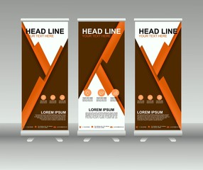 Wall Mural - Roll up banner stand. Modern vertical flag Banner template design with abstract background can be used for Annual Report, Cover, Flyer, Magazine, Presentation, Poster, Web banner, Website