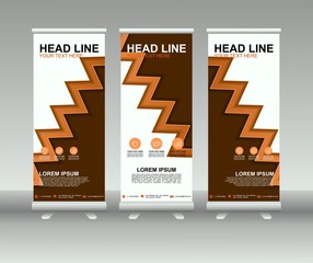Wall Mural - Roll up banner stand. Modern vertical flag Banner template design with abstract background can be used for Annual Report, Cover, Flyer, Magazine, Presentation, Poster, Web banner, Website