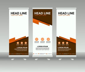 Wall Mural - Roll up banner stand. Modern vertical flag Banner template design with abstract background can be used for Annual Report, Cover, Flyer, Magazine, Presentation, Poster, Web banner, Website