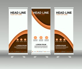 Wall Mural - Roll up banner stand. Modern vertical flag Banner template design with abstract background can be used for Annual Report, Cover, Flyer, Magazine, Presentation, Poster, Web banner, Website