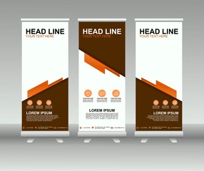 Wall Mural - Roll up banner stand. Modern vertical flag Banner template design with abstract background can be used for Annual Report, Cover, Flyer, Magazine, Presentation, Poster, Web banner, Website