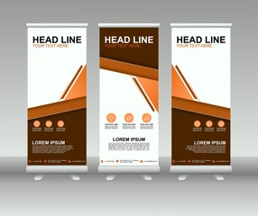 Wall Mural - Roll up banner stand. Modern vertical flag Banner template design with abstract background can be used for Annual Report, Cover, Flyer, Magazine, Presentation, Poster, Web banner, Website