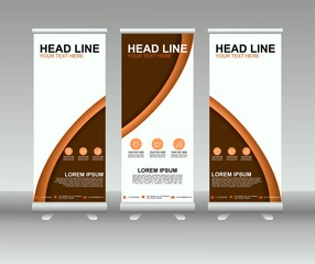 Wall Mural - Roll up banner stand. Modern vertical flag Banner template design with abstract background can be used for Annual Report, Cover, Flyer, Magazine, Presentation, Poster, Web banner, Website