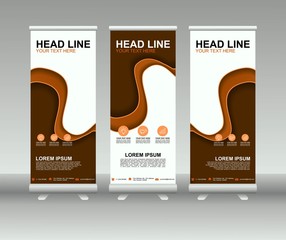 Wall Mural - Roll up banner stand. Modern vertical flag Banner template design with abstract background can be used for Annual Report, Cover, Flyer, Magazine, Presentation, Poster, Web banner, Website