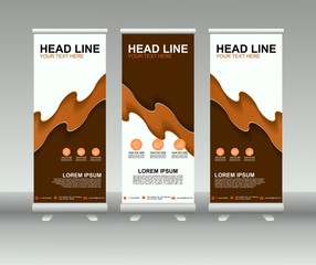 Wall Mural - Roll up banner stand. Modern vertical flag Banner template design with abstract background can be used for Annual Report, Cover, Flyer, Magazine, Presentation, Poster, Web banner, Website