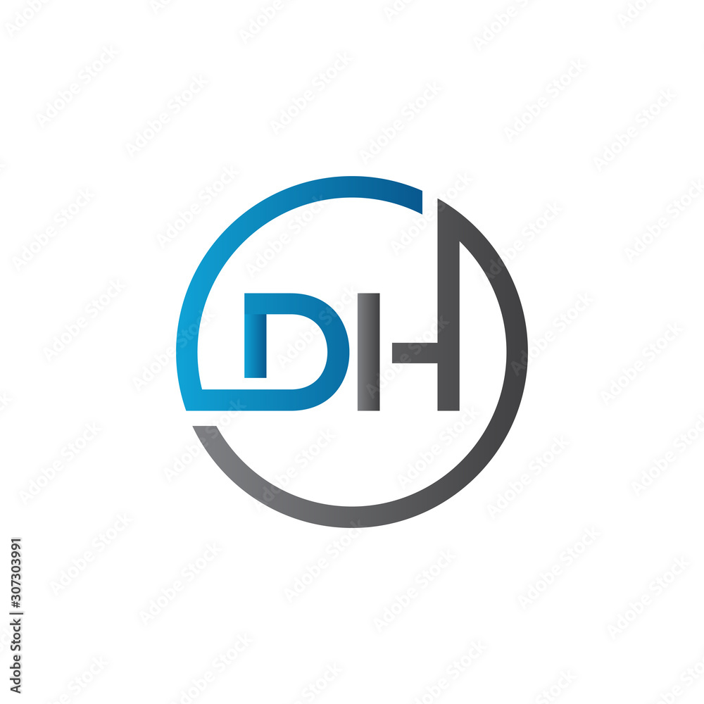 Initial DH Letter Logo With Creative Modern Business Typography Vector ...