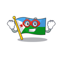 Sticker - A cartoon of flag djibouti wearing costume of Super hero