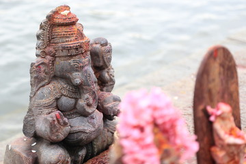 Lord Ganesha Statue at Riverside of Mysore, Karnataka, India