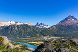 Fototapeta Na sufit - Landscape of Coyhaique valley with beautiful mountains view, Patagonia, Chile, South America