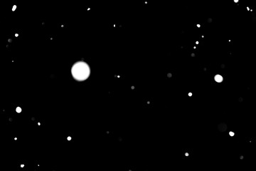 texture of falling snow, volumetric snow bokeh on a black background