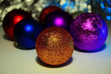 colored christmas balls toys