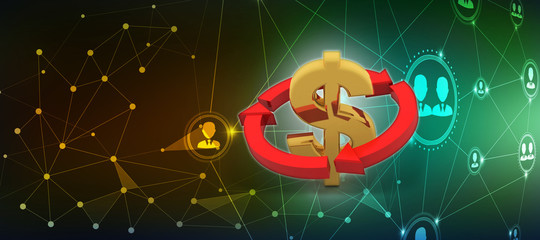 Poster - 3d rendering usd Dollar symbol 