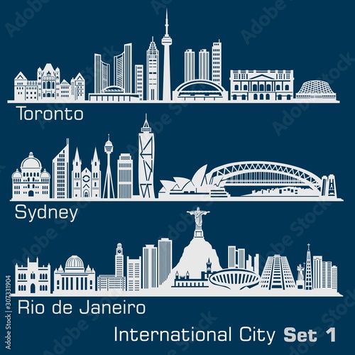 International City - Toronto, Sydney, Rio de Janeiro Canvas Print
