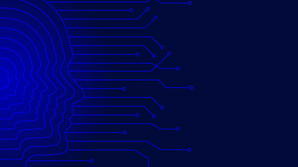 Poster - blue circuit board background