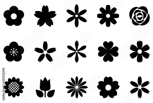 白黒の花のアイコンセット Stock ベクター Adobe Stock 白黒の花のアイコンセット Stock ベクター Adobe Stock
