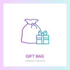 Poster - gift bag creative icon. From New Year icons collection. Isolated gift bag sign.
