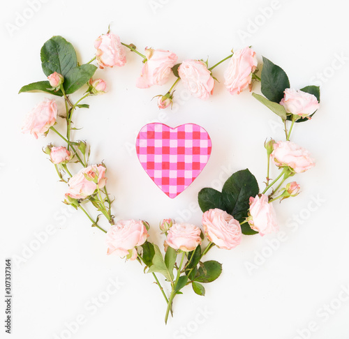 Flowers flat lay composition