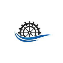 Water Mill Logo Vector Icon Concept Illustration Design 