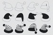 © Roi_and_Roi - Santa Claus hats vector icons set isolated on a transparent background.