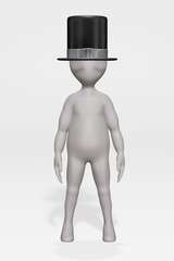 Sticker - 3D Render of Cartoon Character with Hat